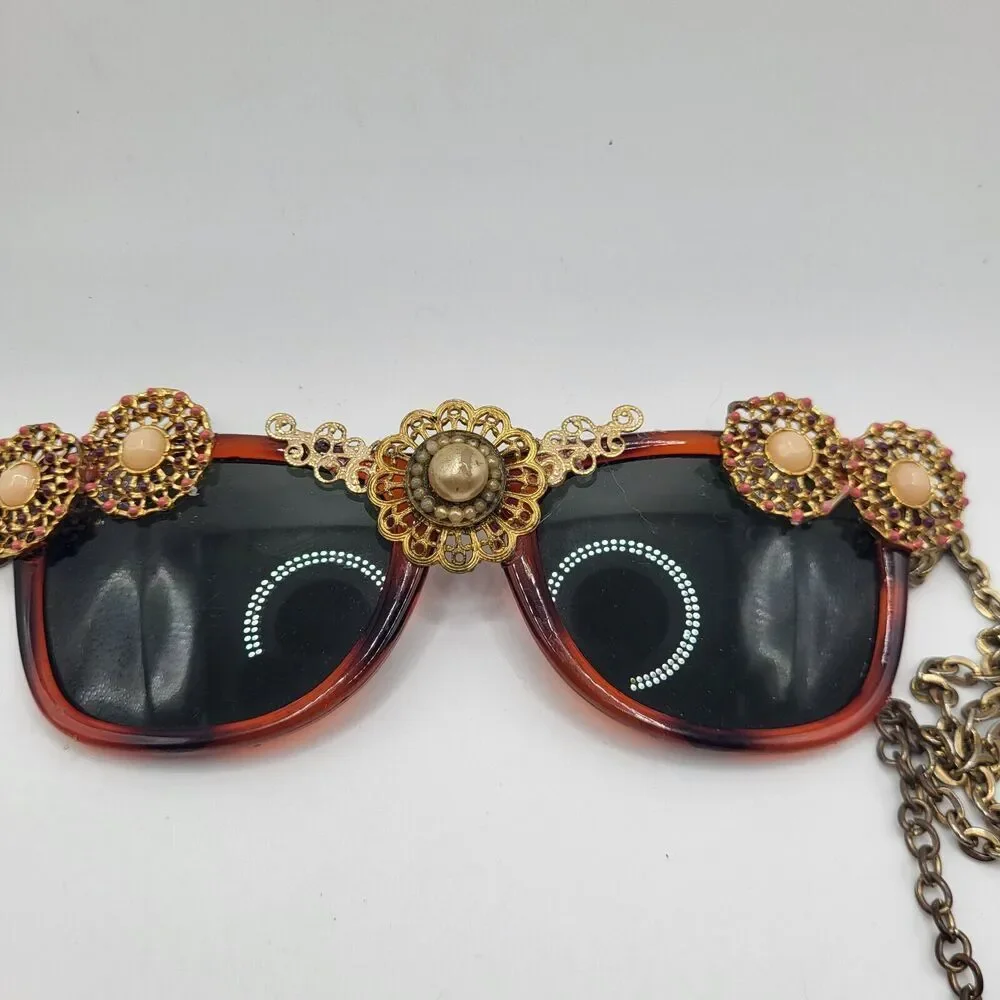 Bohemian Gold Sunglasses - chain frames - tassels